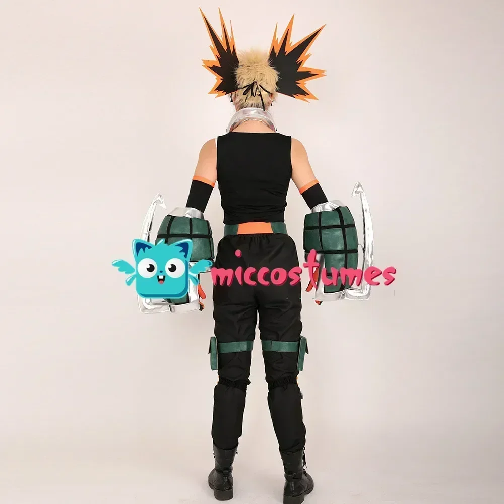 Miccostuums Anime Bakugou Cosplay Kostuum Fullset Hero Suit Met Gezichtsbedekking En Handschoenen