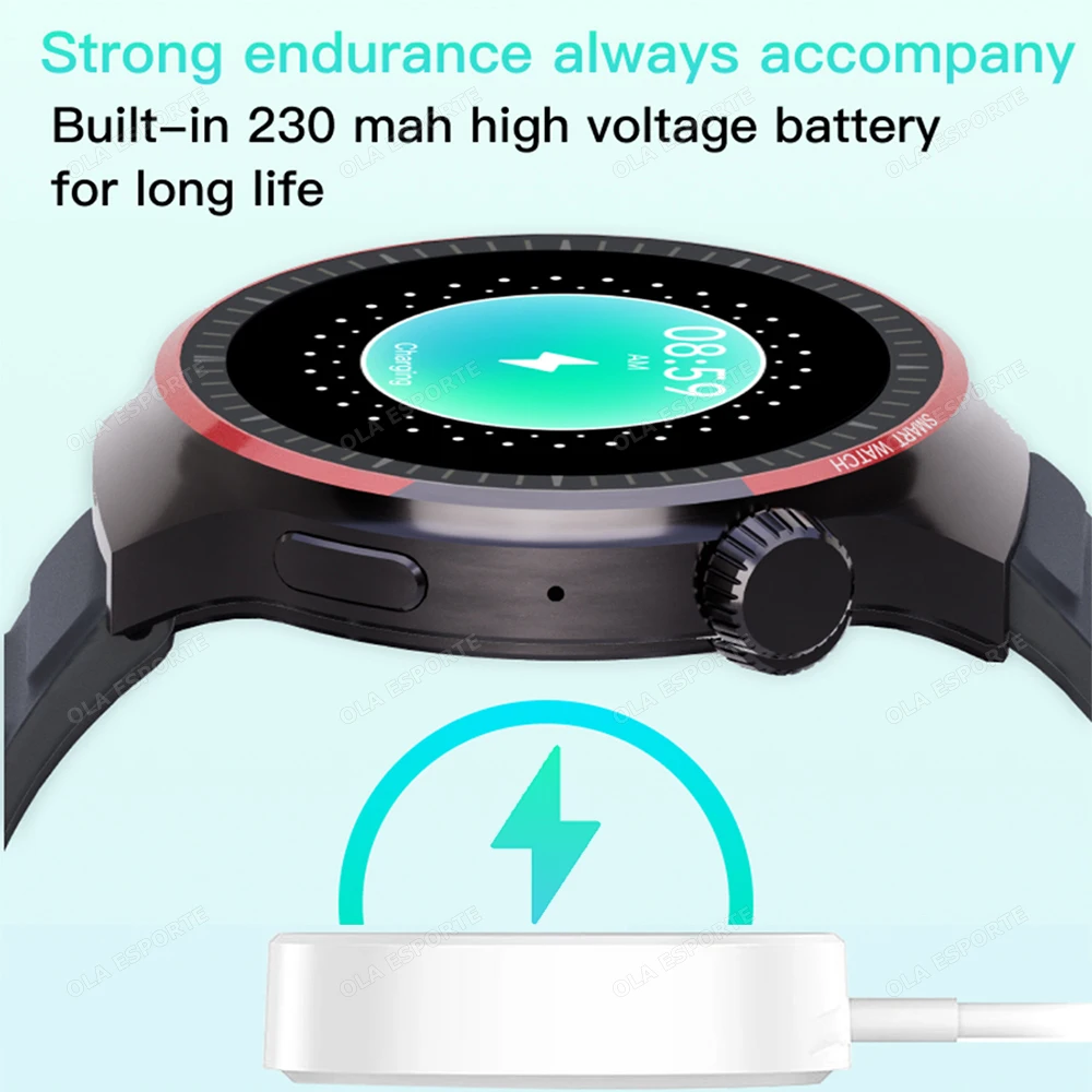 Watch 4 Pro Gold Smart Watch double Straps Phone Call GPS SmartWatch for Men Women 100+Sport Wireless Charger for Huawei Gt4 pro