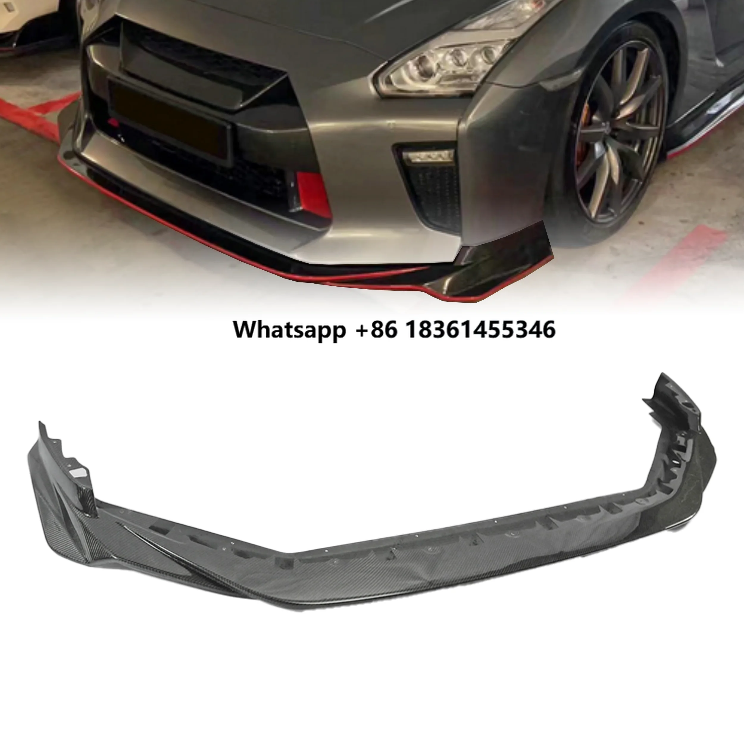 

For GTR R35 Premium VRS Front Lip Racing Exterior Mod Direct Fit