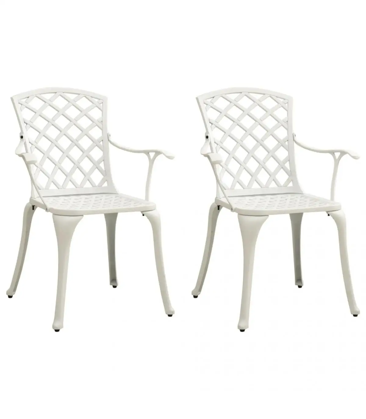 Garden chairs garden chairs 2 units cast aluminum White