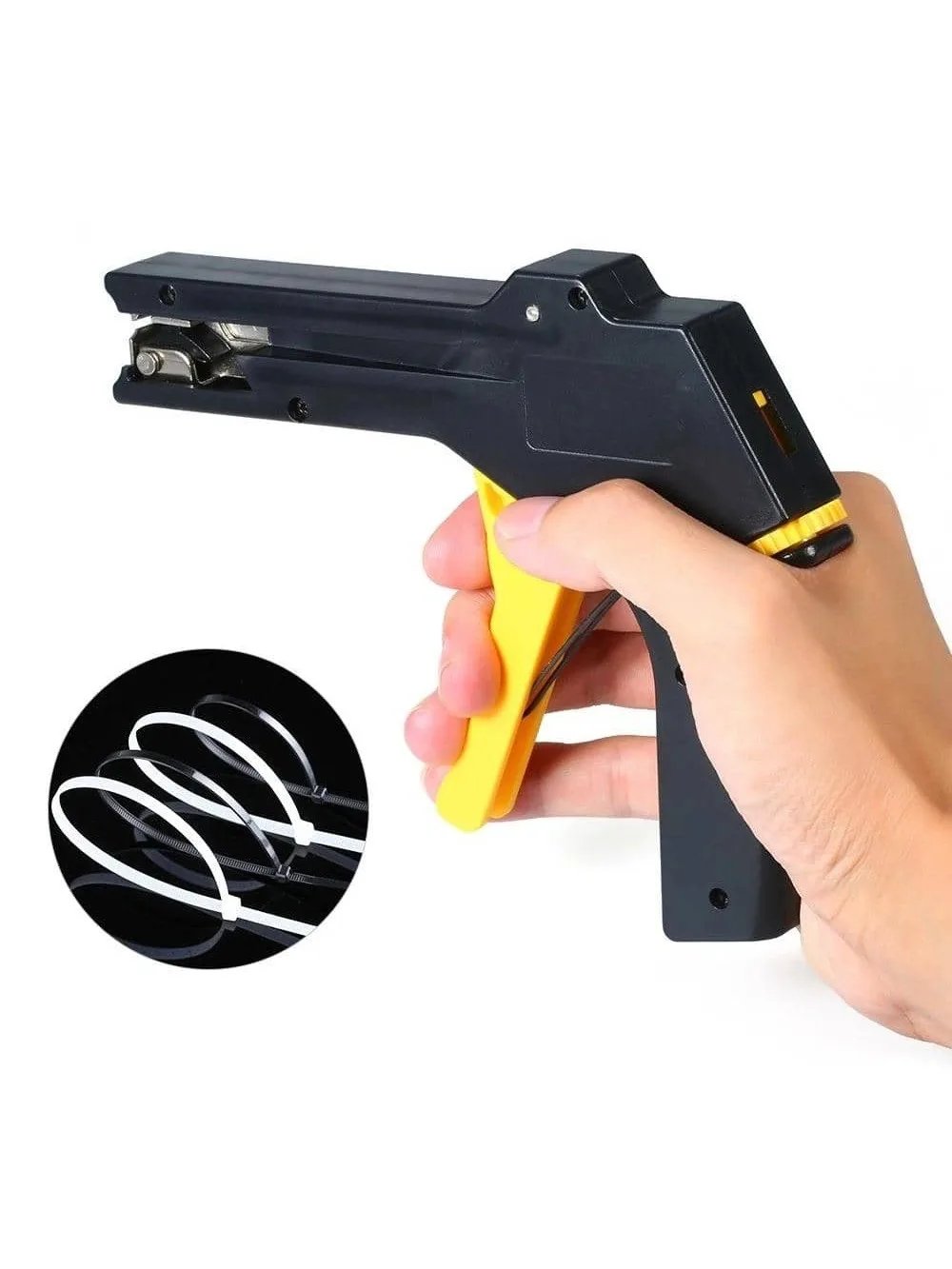 2 in 1 Cable Tie Gun 2.4-4.8mm Adjustable Fastening Cutting Cable Zip Tie Tool for Plastic Nylon Cable Tie Tool Tying Gun Pliers