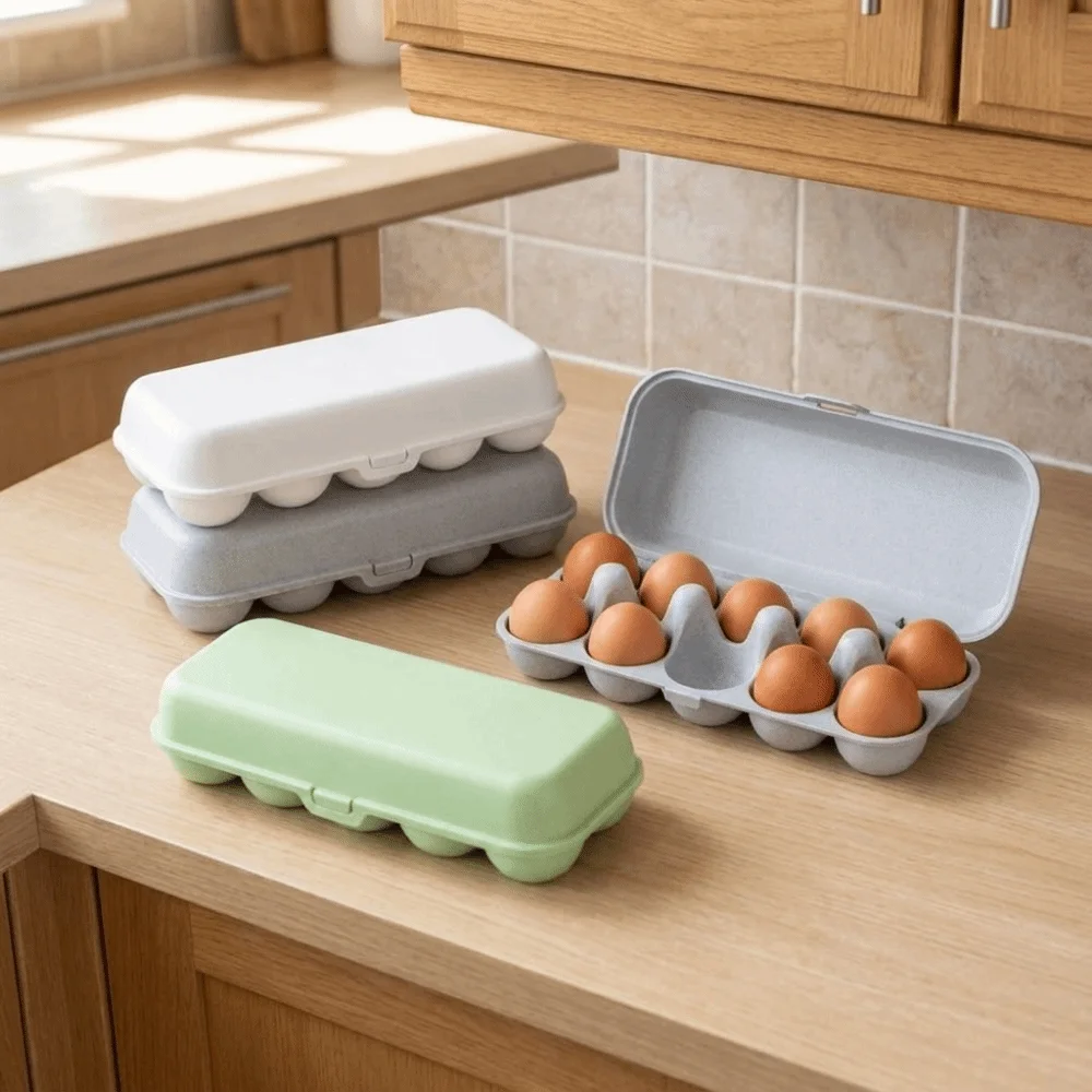 Plastic Egg Storage Box Shockproof Anti-fall Refrigerator Egg Organizer with Lid Dust-proof Egg Storage Container for Kitchen