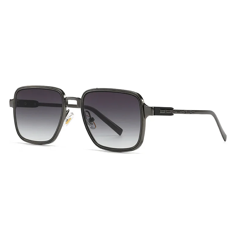 

9802 Fashion Square Sunglasses for Men Women, Vintage Metal Pilot Sun Glasses, Retro Stylish Double Bridge Aviator Shades 605485