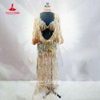 Belly Dance Outfit for Women's Customized Senior AB Stones Tassel Set Shaabi Baladi Saidi Competition Clothing Dance's Vitality