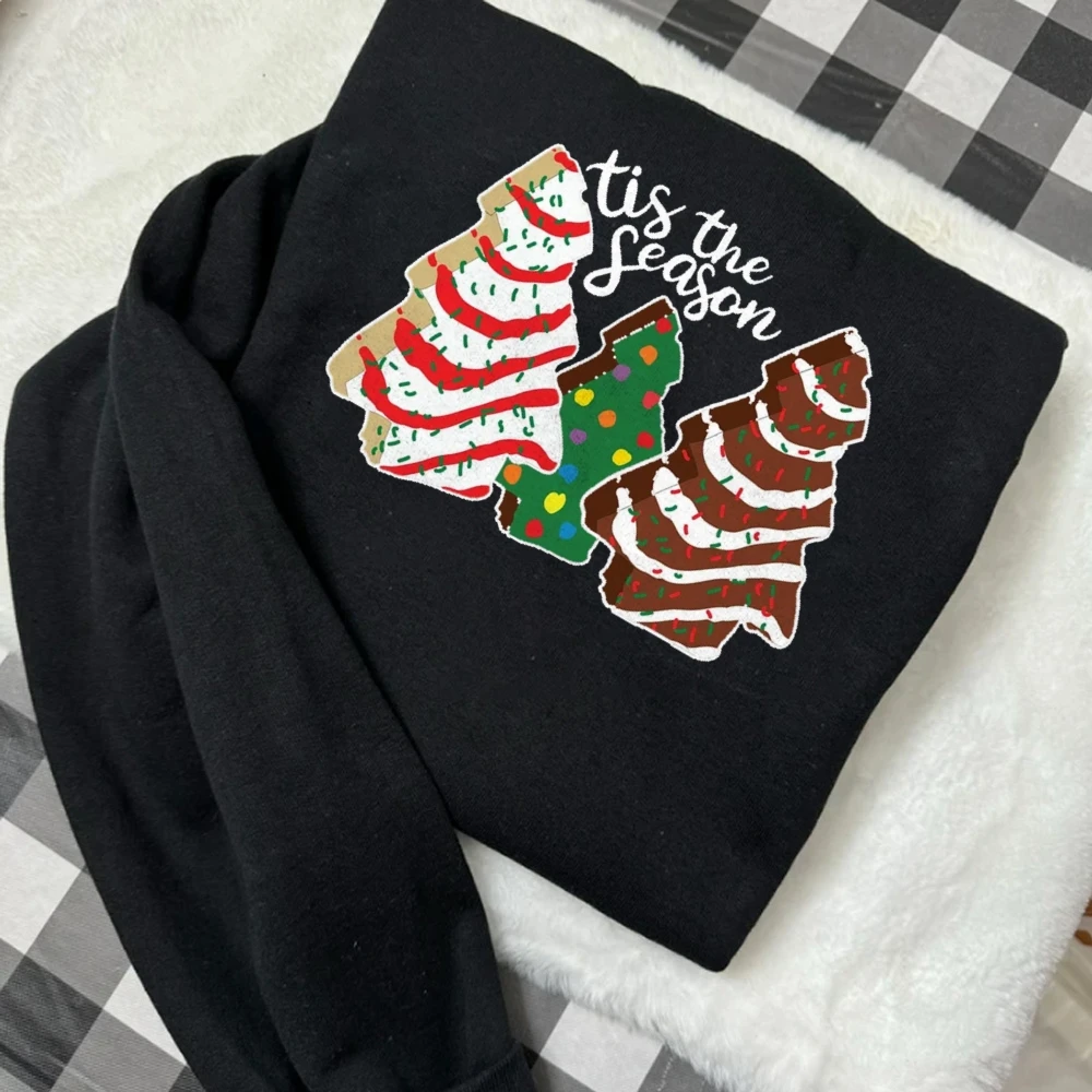 

Tis The Season Christmas Clothes Pullover Tree Cakes Matching Family Sweatshirt Love Season Festival Merry Christmas Sweater