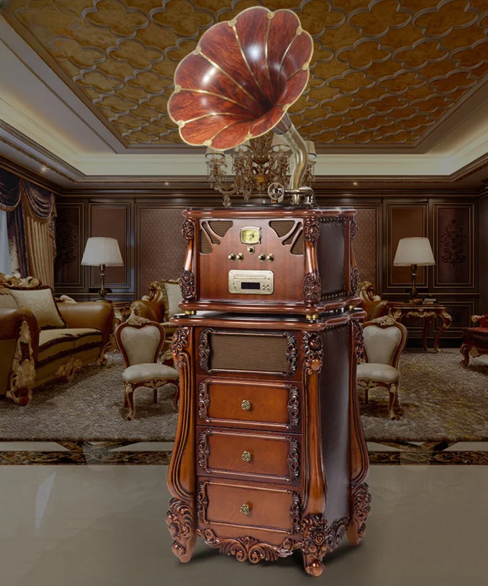 Phonograph Retro European Living Room Solid Wood American Loudspeaker Bluetooth Speaker