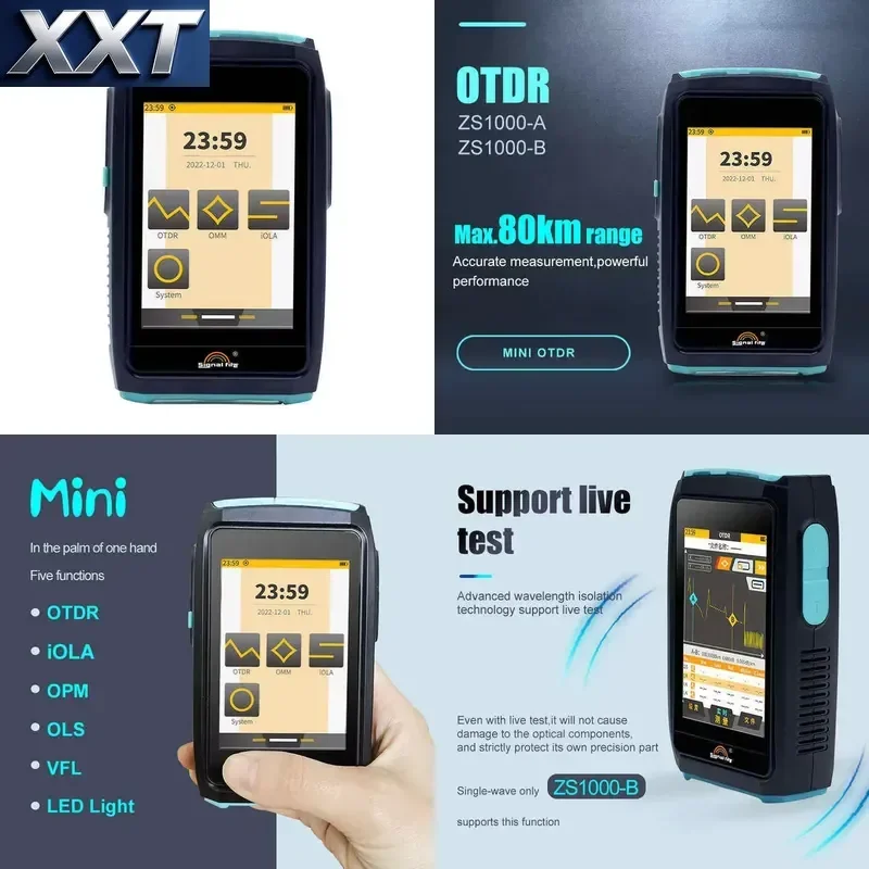 XXT New Signal Fire Fiber Optic ZS1000-A-B Handheld 1310 /1550 Sm Mini Multifunction OTDR 60km 1550 Automated Testing OTDR