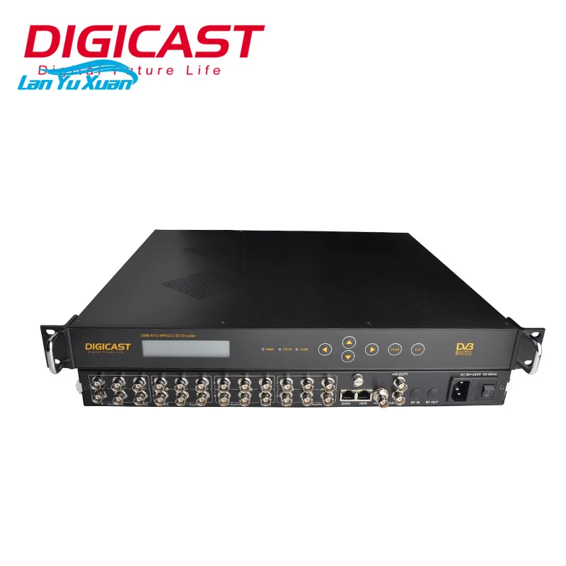 DIGICAST 8 Channel MPEG-2 SD ASI Converter AV to IP Encoder with Built-in Multiplexer 4:3/16:9 Adjustable for Broadcasting