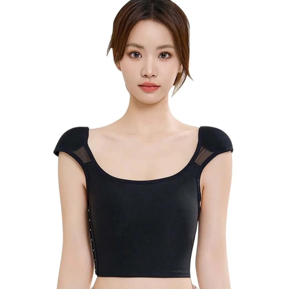 Flat Breast Binder Bustier Right-angle Shoulder Underwear Sleeveless Bottoming Shirt Vest Crop Tops Bra Invisible Tank Top