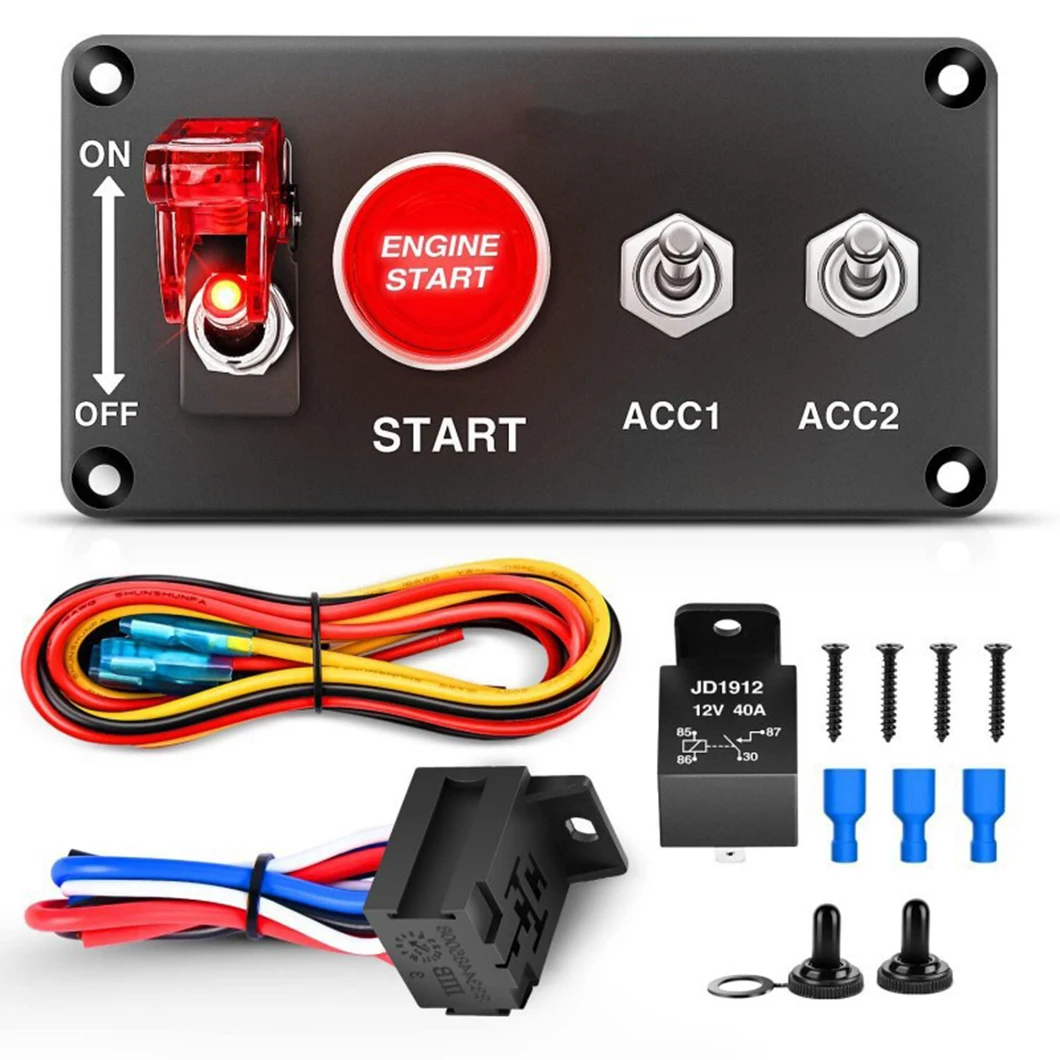 ABILKEEN 2/3/4 Position 12V 20A Racing Modificator Toggle Rocker Switch Panel Engine Start Push Button for Racing Car RV Boat