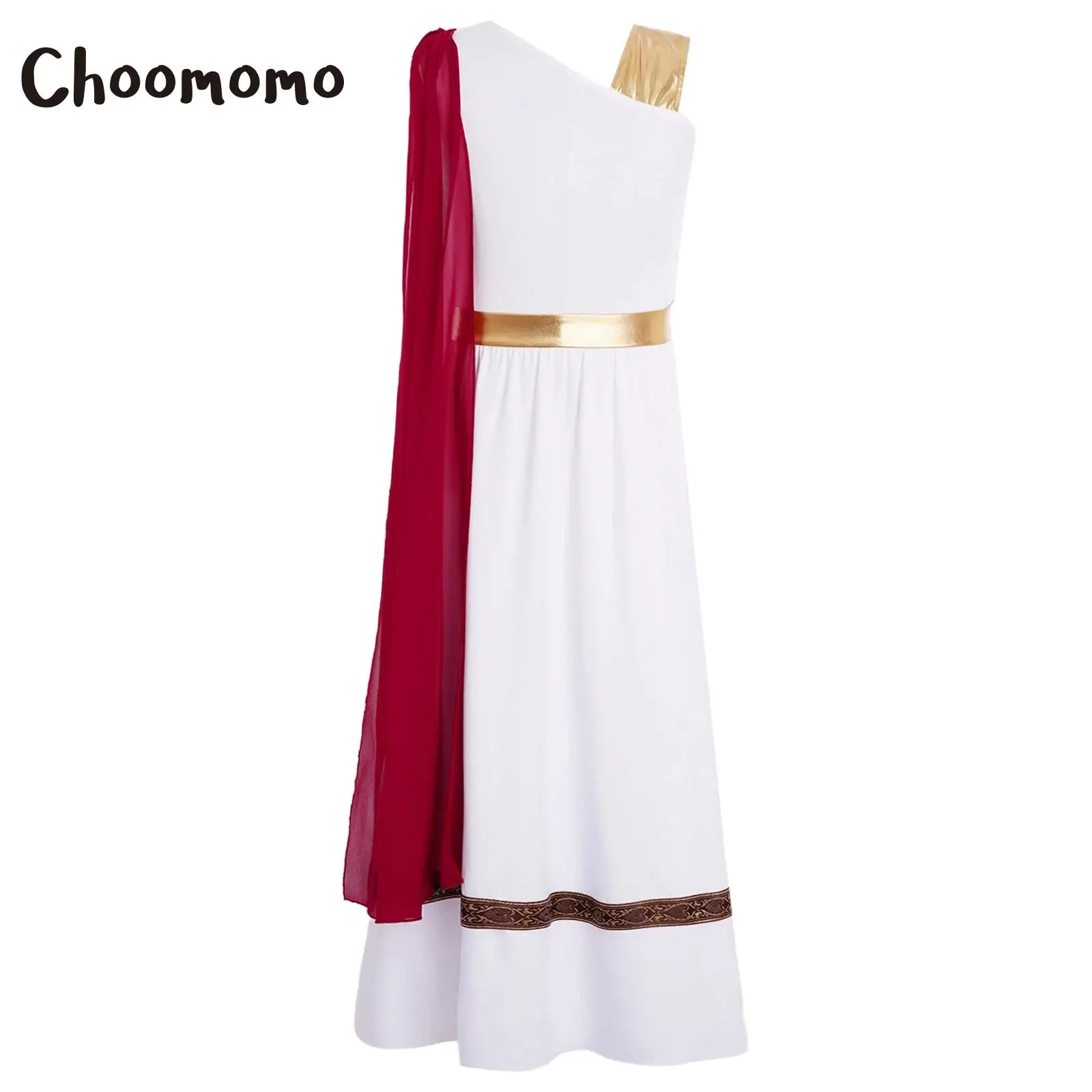

Girls Athena Costume Greek God Roman Dress Metallic Shiny Greek Princess Dress Ancient Greece Roman Toga Halloween Fancy Dress