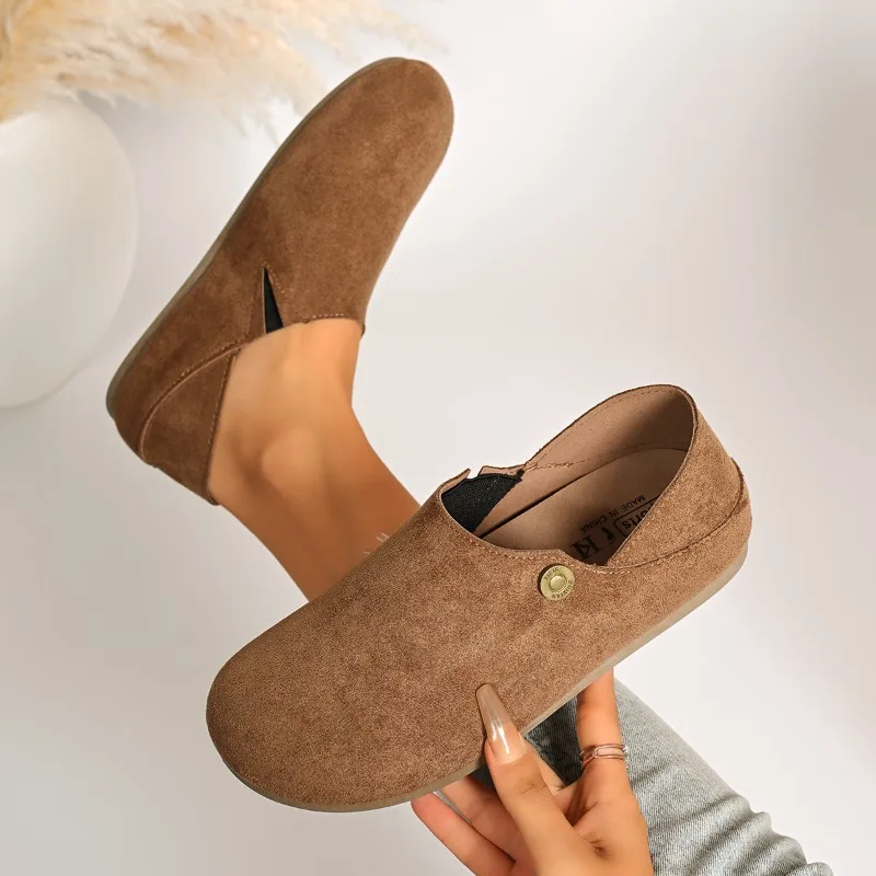 2026 Fashion Retro Round Toe Casual Women's Flats and Loafers Spring Autumn New Solid Color Comfortable Women Shoes  