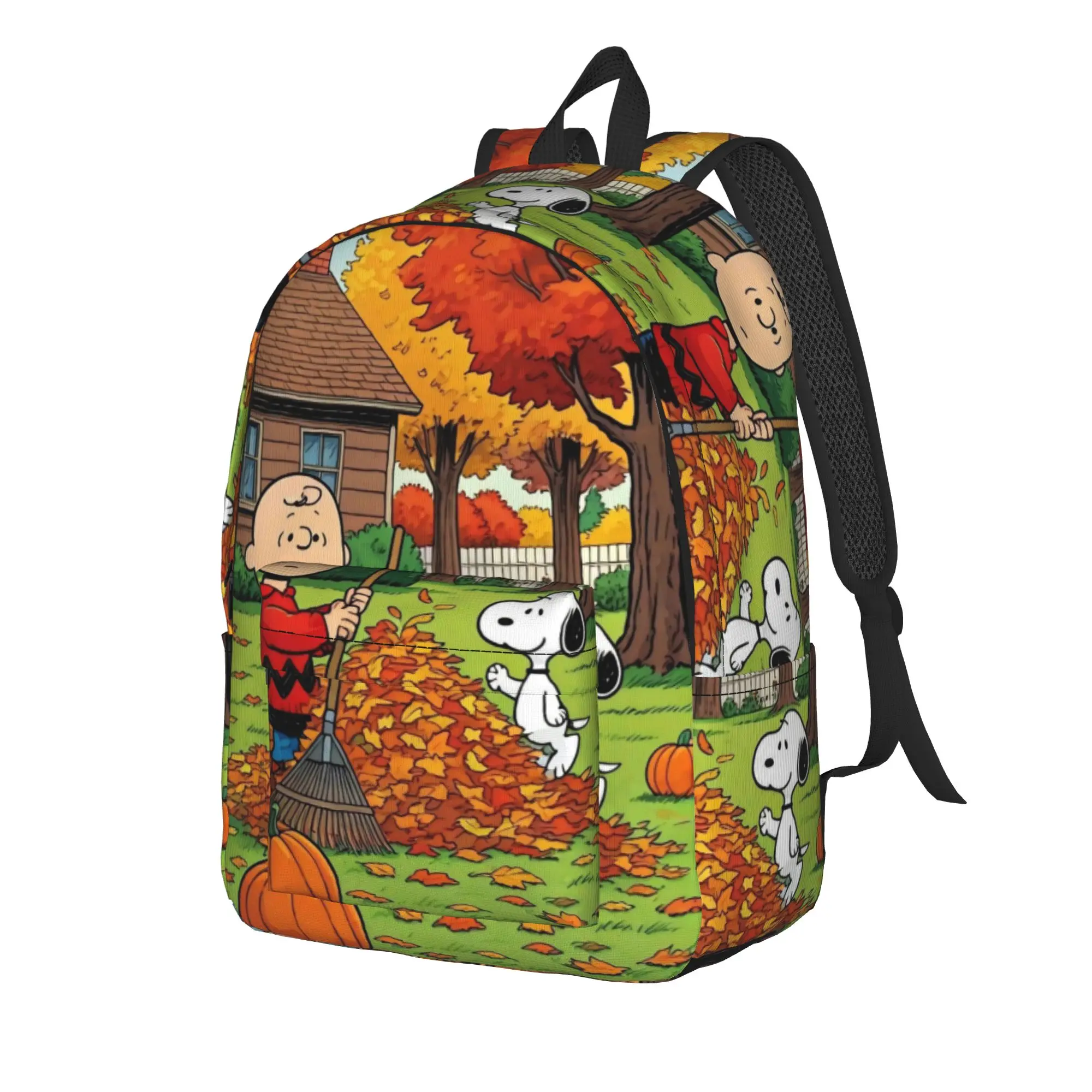 Autumn Leaves  Snoopys and Charlie Brown Cool Backpack Outdoor Student Business  Daypack for Men Women College Shoulder Bag