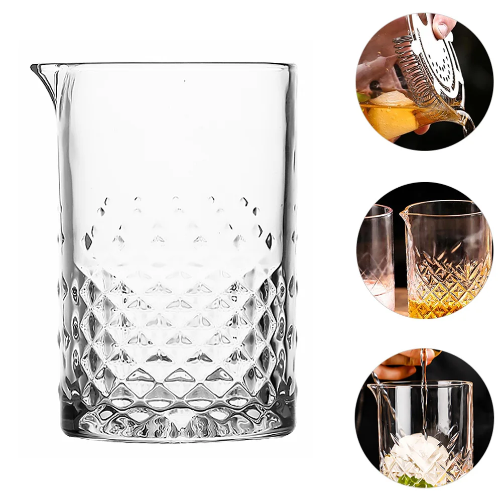 

1Pcs 700ml Cocktail Mixing Glass Thick Bottom Crystal Carved Stirring Glass Bar Drink Mixing Pitcher Cocktail Stirring Glasses