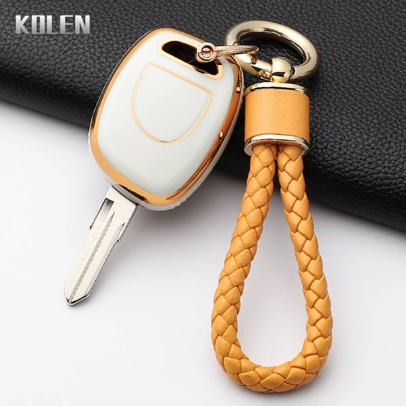 Mode TPU Auto Schlüssel Fall Abdeckung Für Renault Twingo Clio Kangoo Master KEIN Chip Uncut NE73 VAC102 Geschützt Shell Fob Schlüsselbund tasche