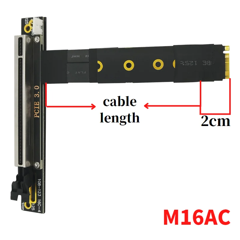 NVMe To PCIe X16 Adapter Cable M.2 M-Key To 16x Extension Adapter Cable for M.2 Interface External Graphics Card with Stand EGPU