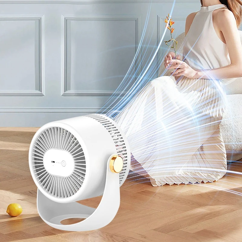 2400Mah Table Wall Air Circulation Electric Fan USB Rechargeable Wall Mountable Cooling Ventilator Fan