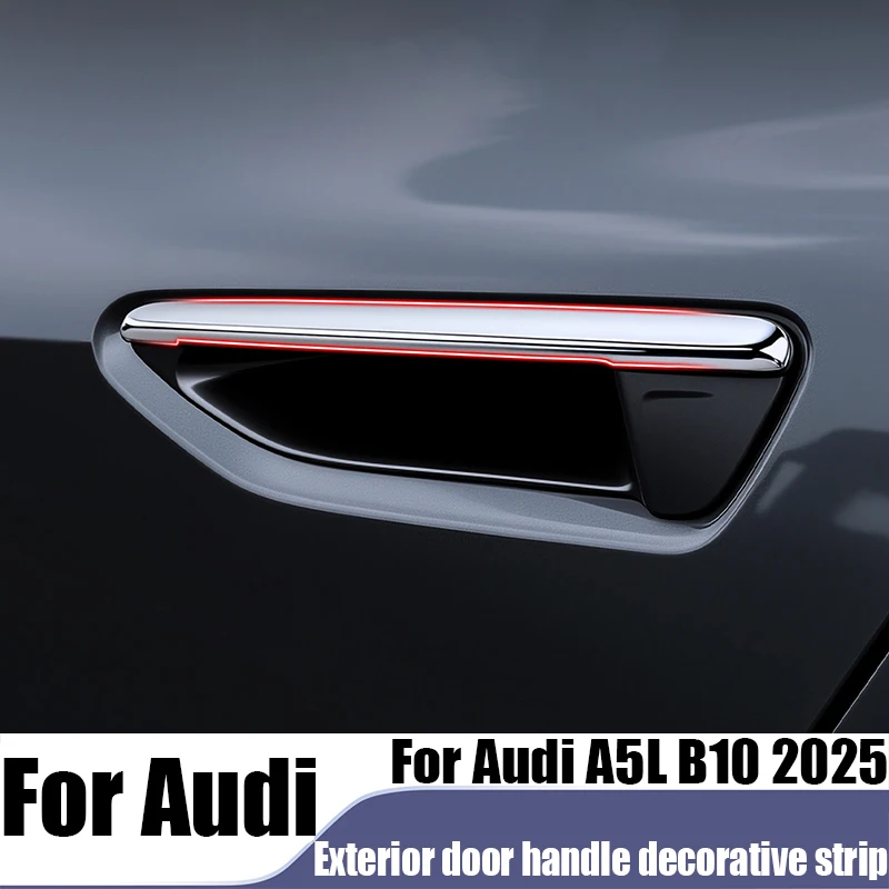 Stainless steel car door exterior door handle trim strip car exterior modification decorative parts For Audi A5L B10 2025