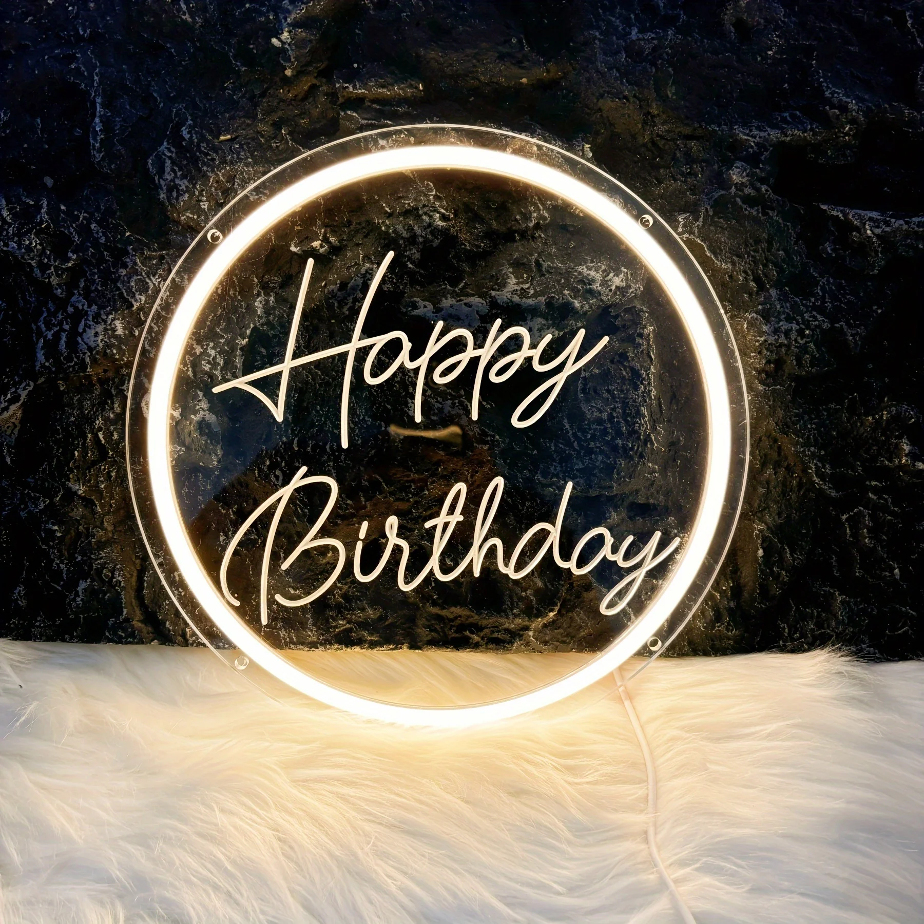 

Happy Birthday Neon Sign Dimmable LED Light Sign for Birthday Party Holiday Office Bedroom Hotel Restaurant Decor Christmas Gift