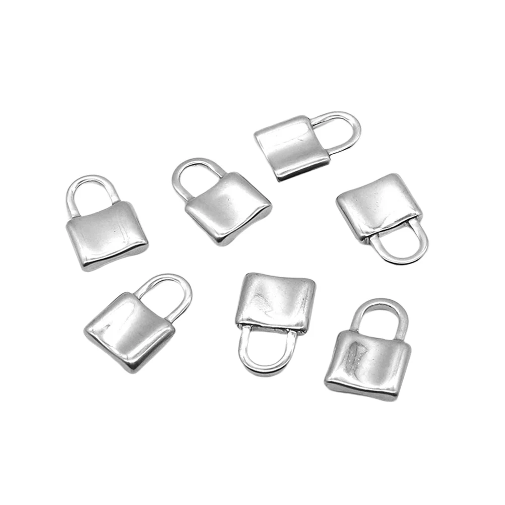 

20 Pcs Stainless Steel Lock Pendant Keychain Charm Bracelets Accessories Butterfly Necklace Jewelry Keychains Making Heart Tag