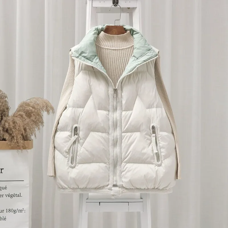 سترة أنيقة وفضفاضة سترة جديدة خفيفة وعصرية وصدرية قصيرة للنساء لارتدائها في الشتاء #4