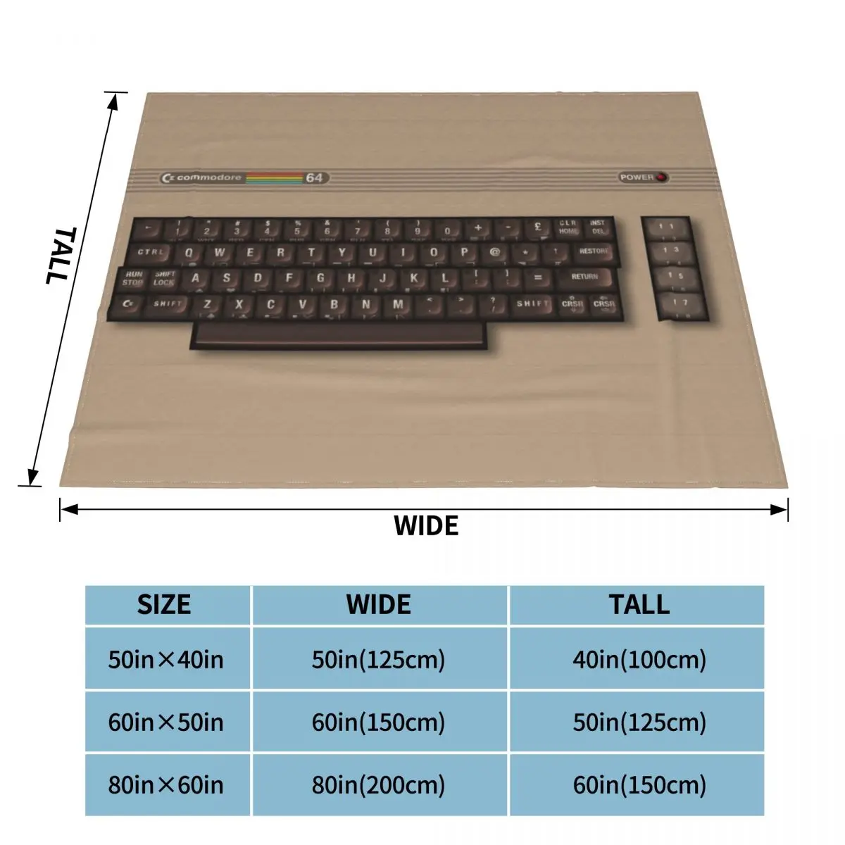 Commodore 64 Blanket Warm Fleece Soft Flannel Multimedia C64 Amiga Computer Throw Blankets for Bed Sofa Outdoor Spring