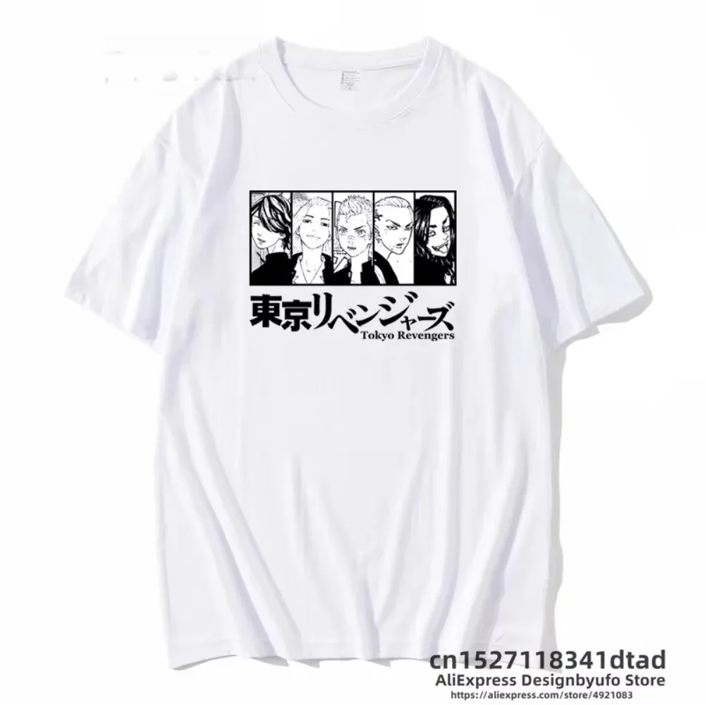 2025 느슨한 대형 코튼 여성 티셔츠 Tokyo Avengers 티셔츠 반팔 애니메이션 프린트 티셔츠 패션 여성 탑