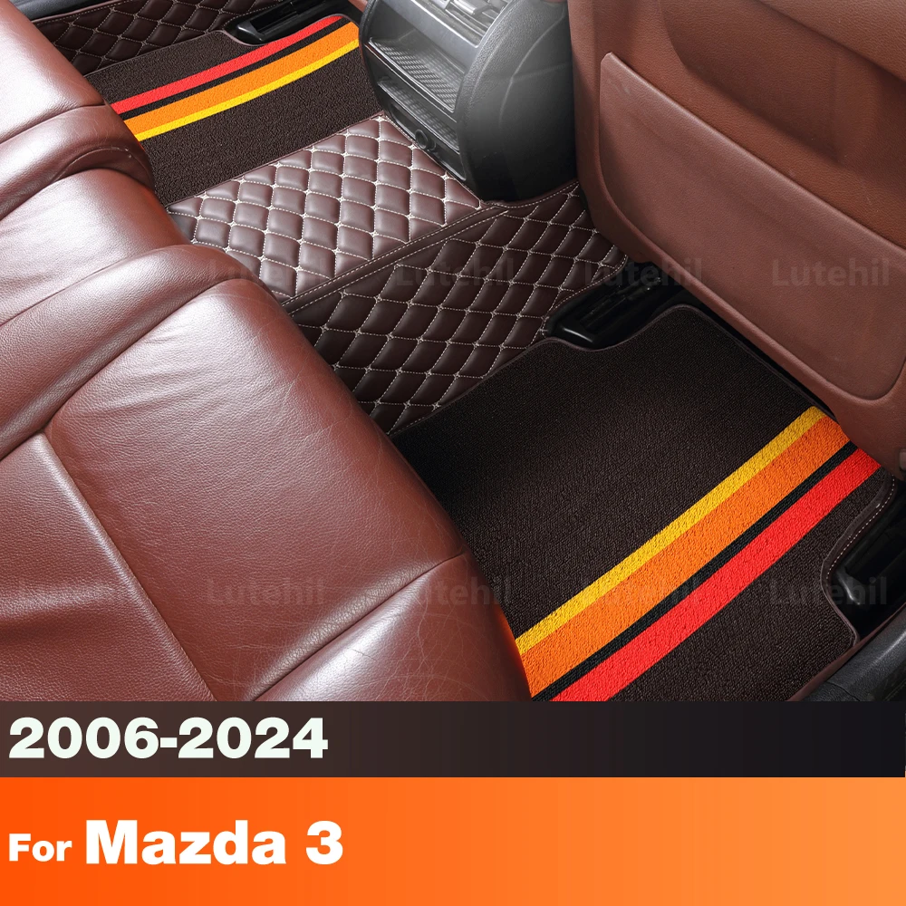 

Для Mazda 3 2006-2024 2023 2022 2021 2020 2019, автомобильный напольный коврик на заказ, автомобильный ковер, аксессуары для интерьера, защитная накладка