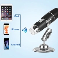 Wireless Digital Microscope 50X to 1000X Mignification Handheld Portable Mini Wi-Fi Camera with Bracket Built-in 8 LED Lights
