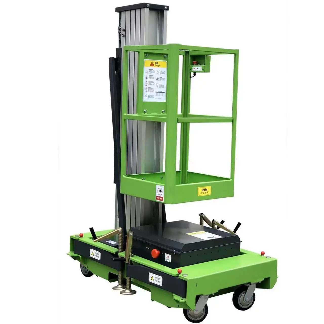 Customized Single Column Hydraulic Aluminum Alloy Vertical Single Mast Lift Platform Mobile Small Lift