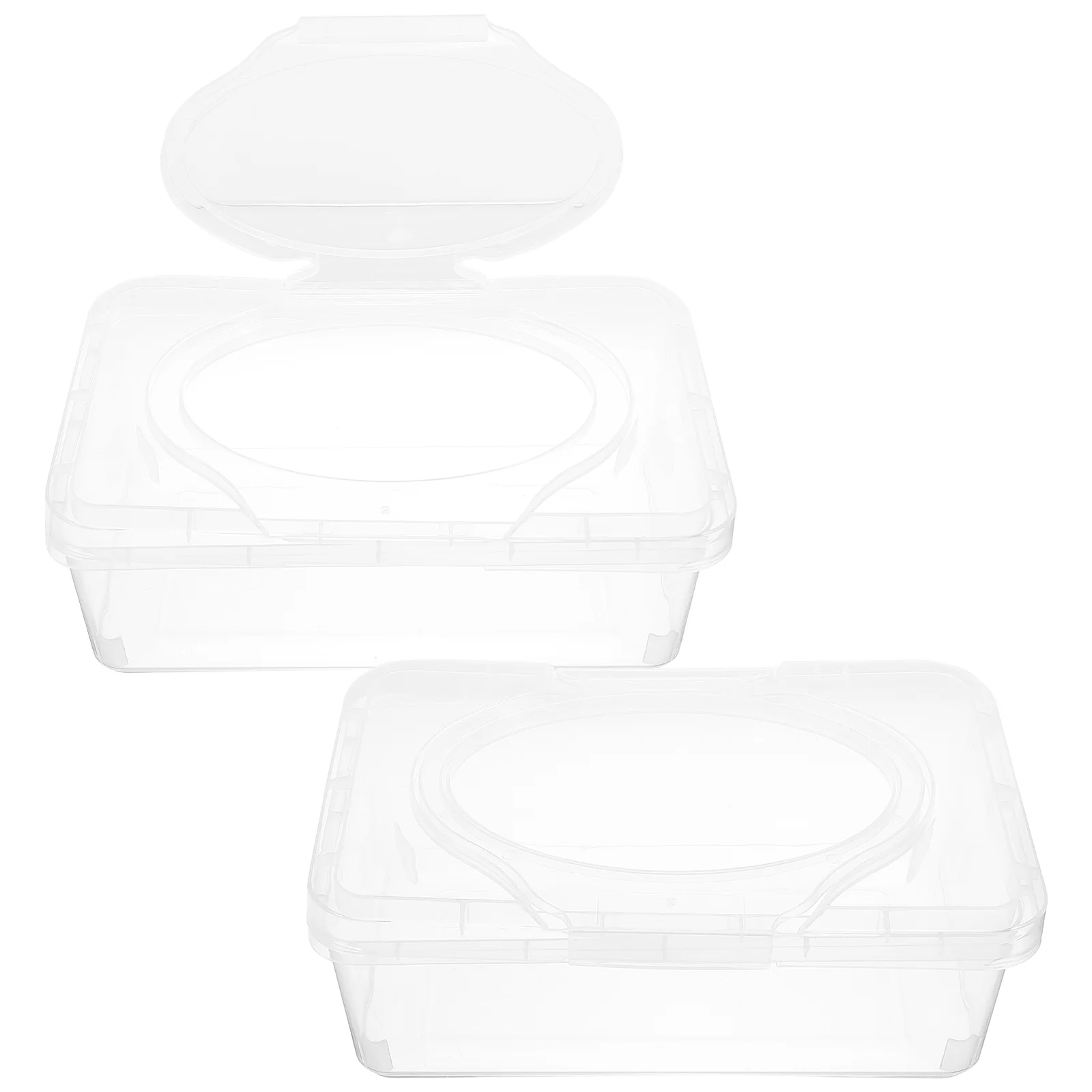 2 Pcs Baby Wipes Box Transparent Dispenser Refillable Sturdy Texture Case Travel Holder Pp Versatile Storage Large Capacity