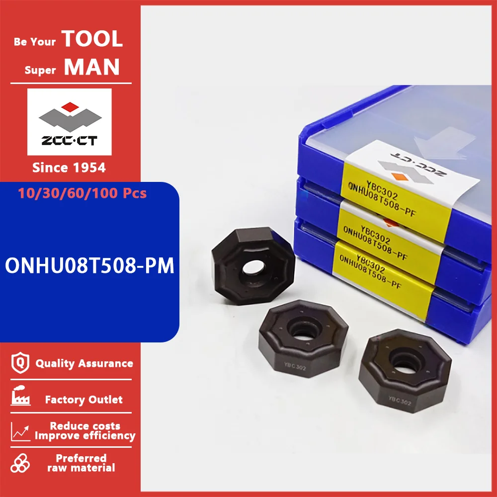 

Фрезы ZCC CT Original ONHU08T508-PM, твердосплавные токарные и фрезерные инструменты ONHU 08T508 PM