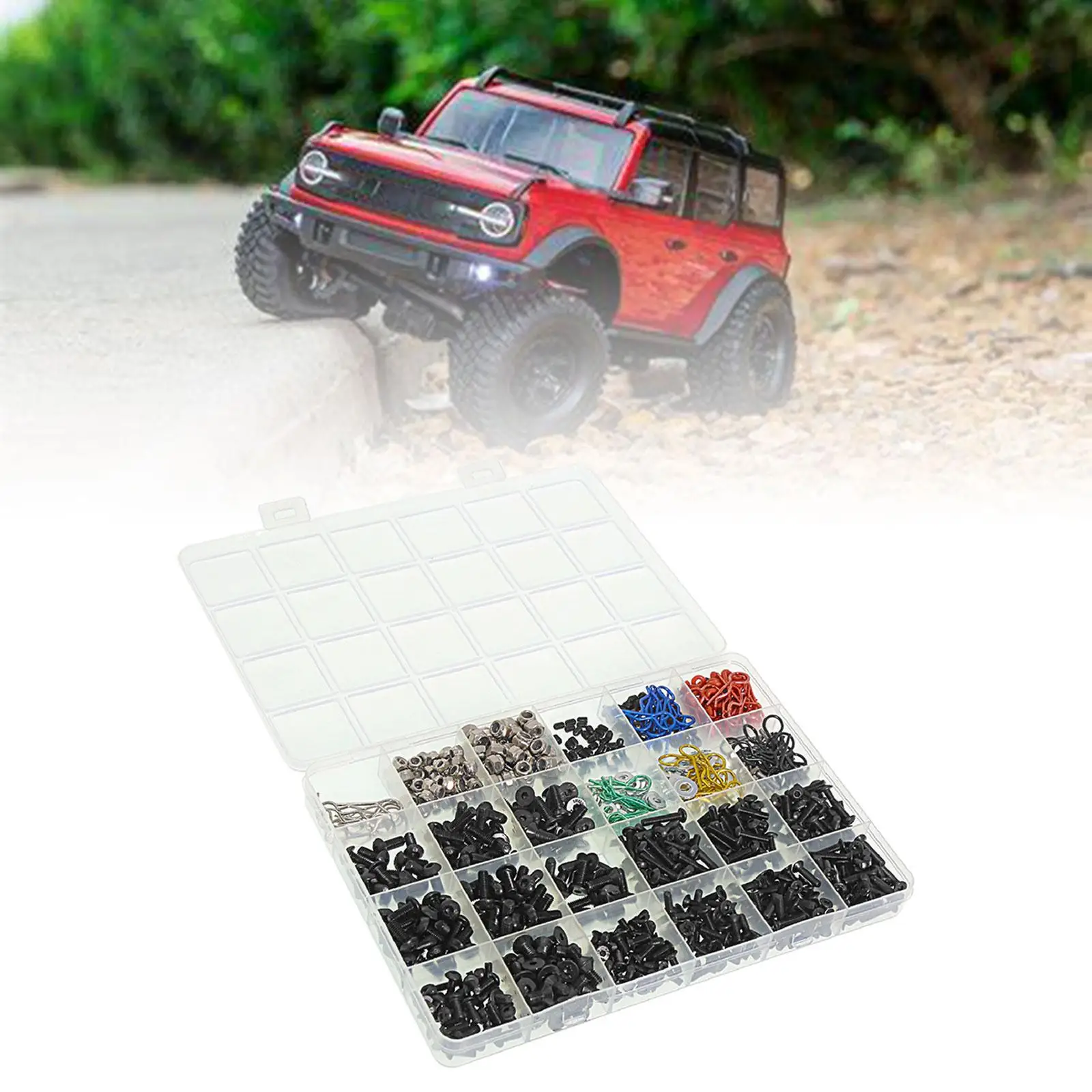 

RC Screw Kit Repair Parts Upgrade M3 M4 Metal Screws Nuts Box Kit Hardware Fasteners for 1/10 Car Trucks Crawler DIY Modified