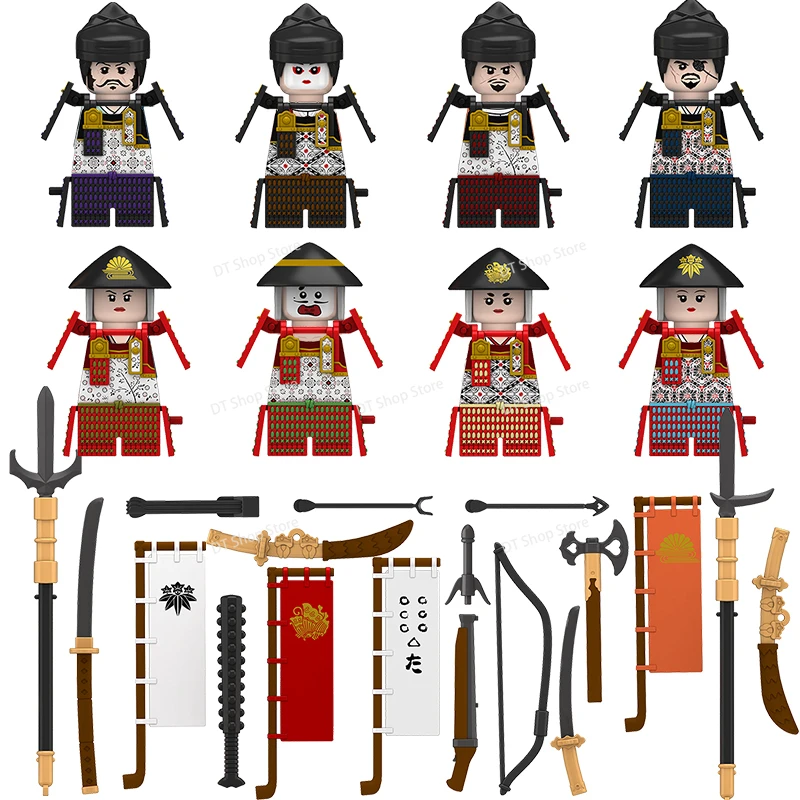 Hot Anime Cartoon Samurai Accessories Bricks Collection Educational Building Blocks Model Toys For Children N326-333 WM6090 6096