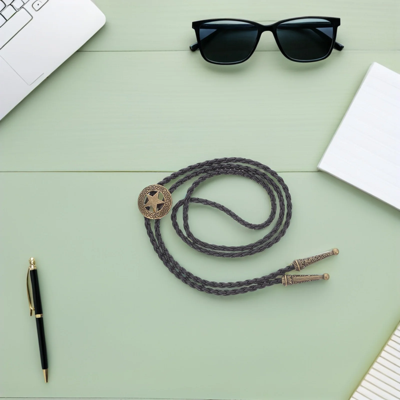 2 قطعة ربطة عنق بولو للرجال رعاة البقر الغربية رابطة عنق خمر الثور الجمجمة قلادة الرجعية الغربية قلادة زي الملحقات