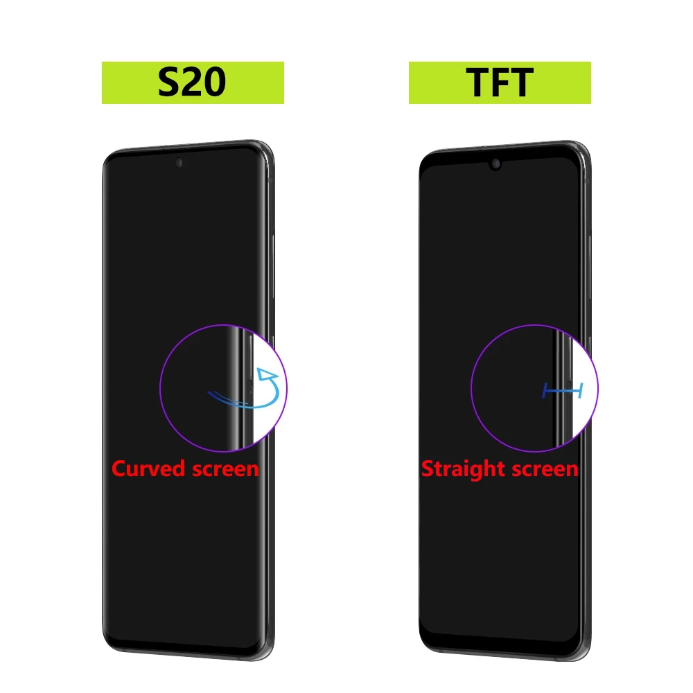 TFT S20 G981F Screen For Samsung Galaxy S20 LCD Display G980 SM-G980F/DS Touch Panel Digitizer Assembly Replacement with Frame