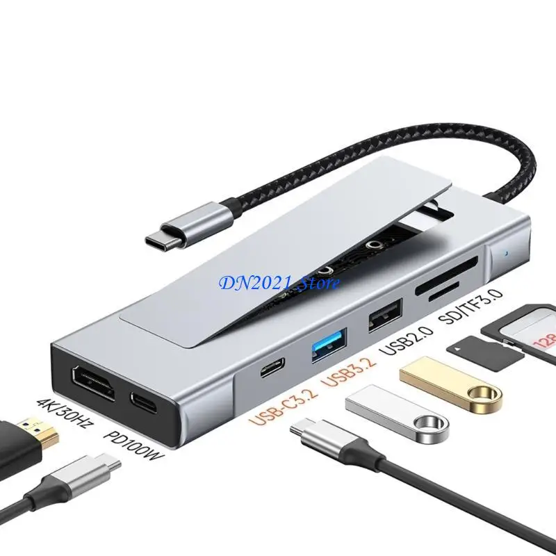 F3KE Multifunction M.2 Hubs Adapter for Fast Speed Transfer and Multiple Device Connection