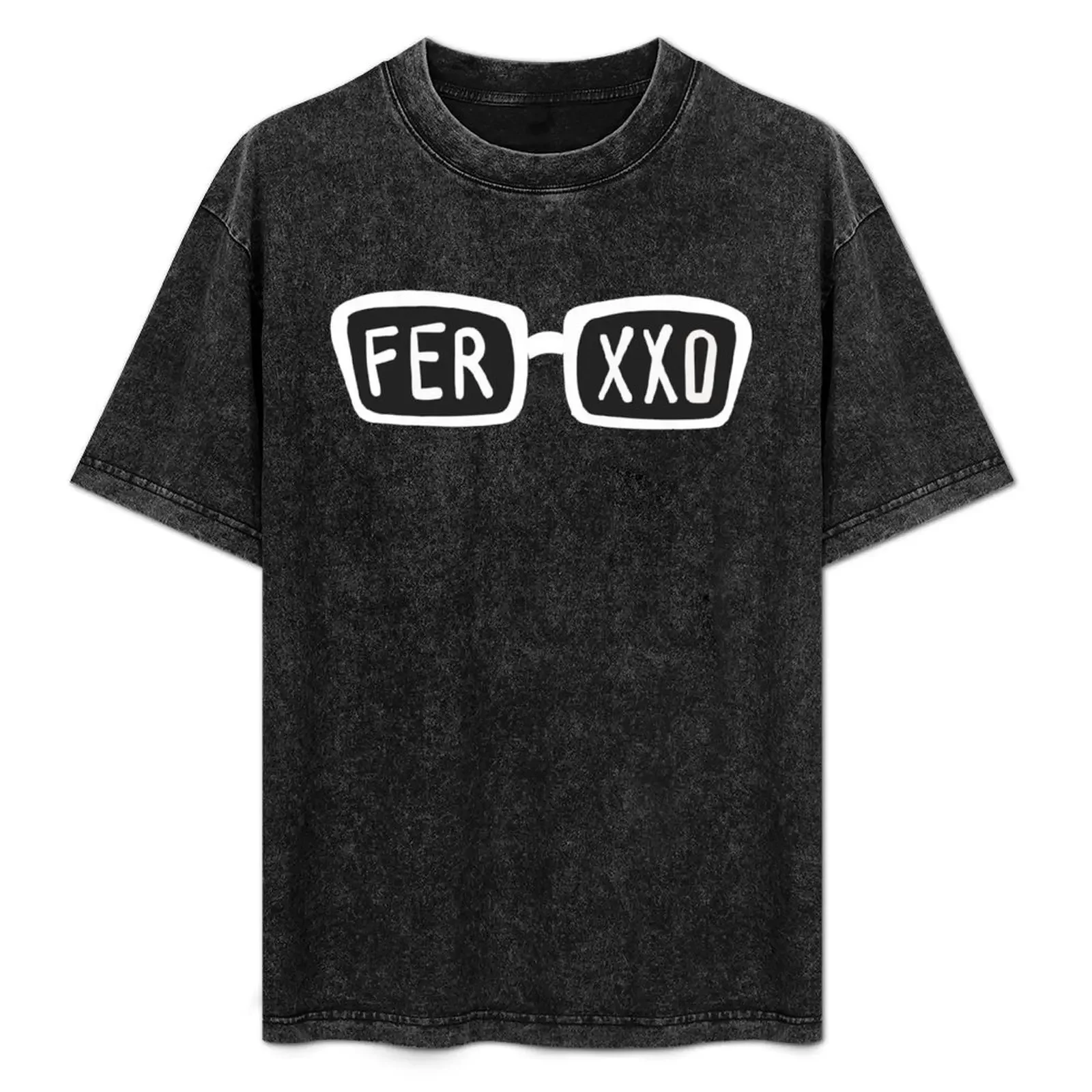 

feid-ferxxo glasses black T-Shirt Large Size Short Sleeve T-Shirt