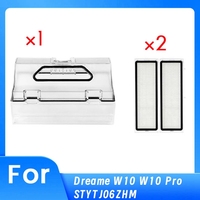 ABFU-Dust Box With 2 Hepa Filter Parts For Dreame Bot W10 Pro STYTJ06ZHM Vacuum Cleaner Robot Dustbin Box With Filter