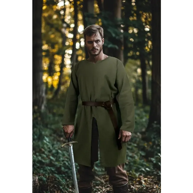 Men's Medieval Green Tunic Renaissance Tunic Shirt