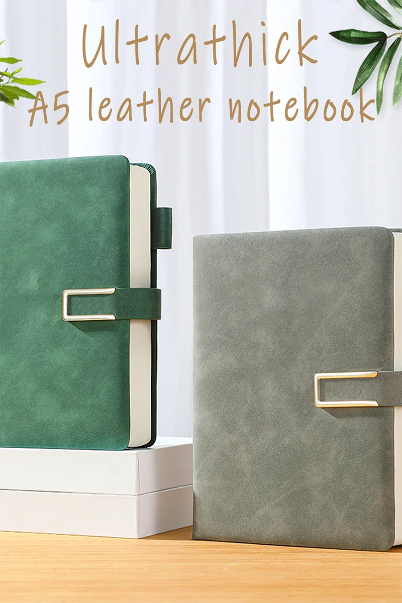 Vintage-Notizbuch aus Leder im A5-Format mit personalisiertem Softcover – perfekt für Geschäftstreffen und das Collegeleben – Detail 5