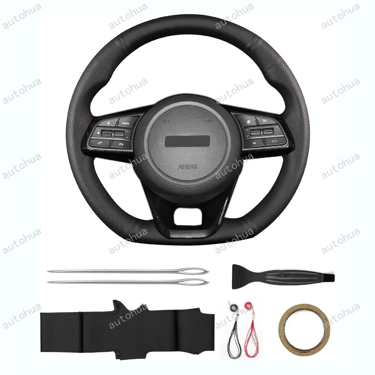 

Hand-Sewn Steering Wheel Cover for Kia 2018 2022 Stinger/2020 Stinger GTS/2023 XCeed/2023 Carens/2022 Forte/2020 Forte GT