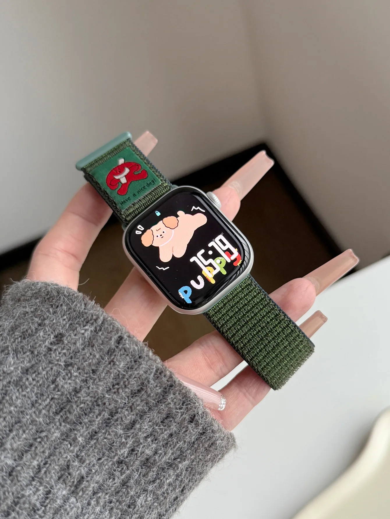 الإبداعية الكرتون القماش ملصقات المنسوجة حزام النايلون ل سوار ساعة يد آبل 10S 42/46 مللي متر 49 الترا ل Iwatch SE 38/41/45 مللي متر 40/44 الفيلكرو