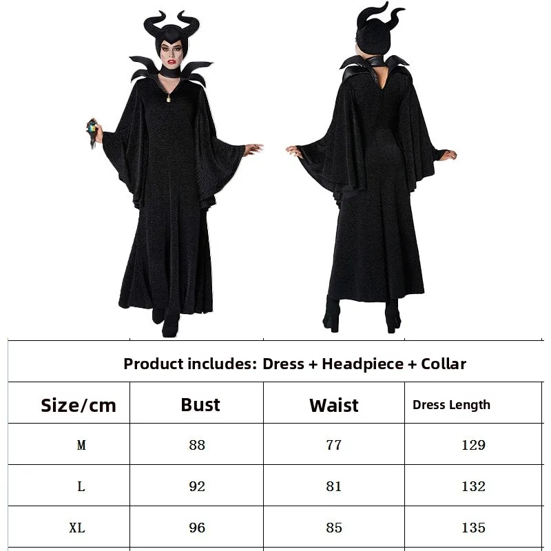 Adulto feminino longo bruxa rainha diabo loween traje adereços de dança deus morto cosplay desempenho roupas china feito