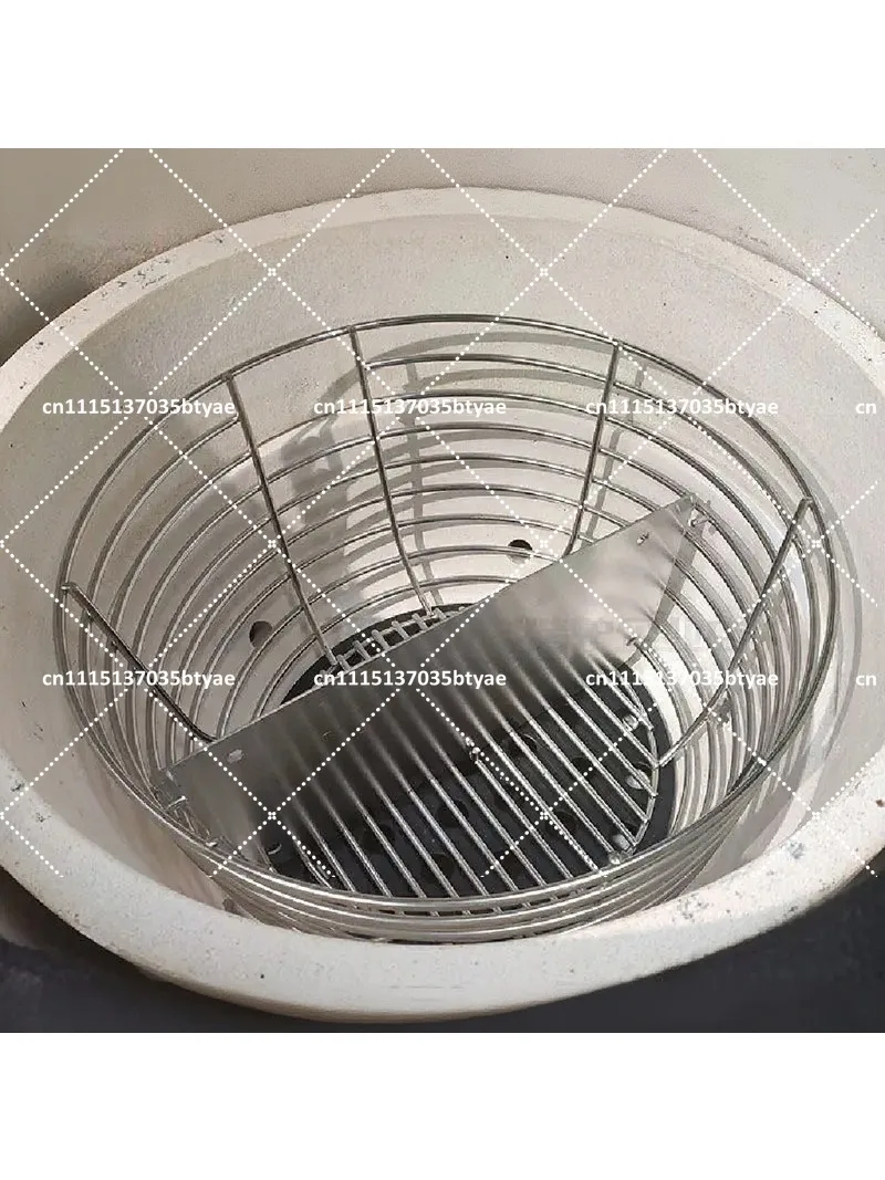 Charcoal Basket for Kamado Grill with Baffle, Ceramic Grill Charcoal Dispenser, Heavy Duty Steel BBQ Accessories