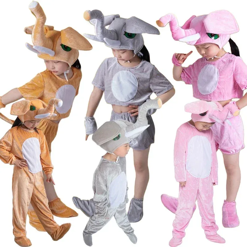 

Children's and Adult Cosplay Elephant Costume - Family Matching Cartoon Animal Outfit for Halloween