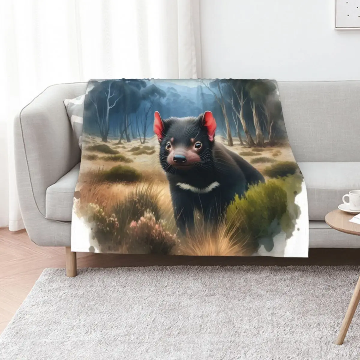 

Tasmanian devil Australia animal art Throw Blanket Blankets Sofas Of Decoration wednesday warm for winter Luxury St Blankets
