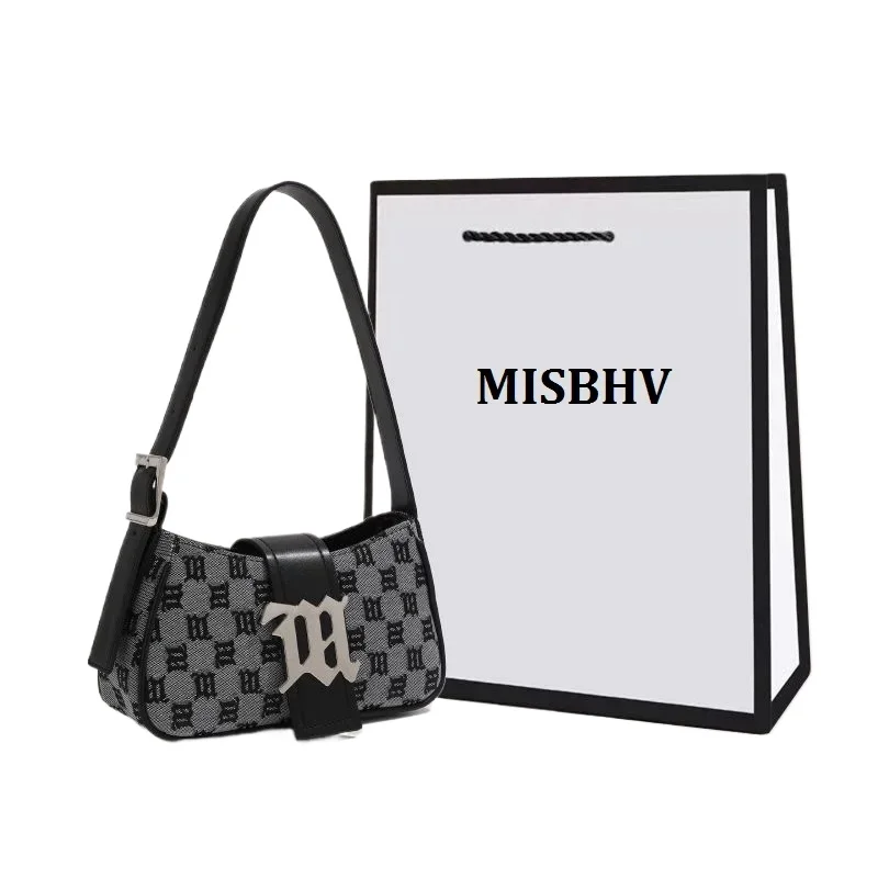 MISBHV-PU bolsa de ombro de couro feminina, bolsa de grande capacidade, bolsa de axilas feminina casual, sacolas de luxo, nova moda, 2024