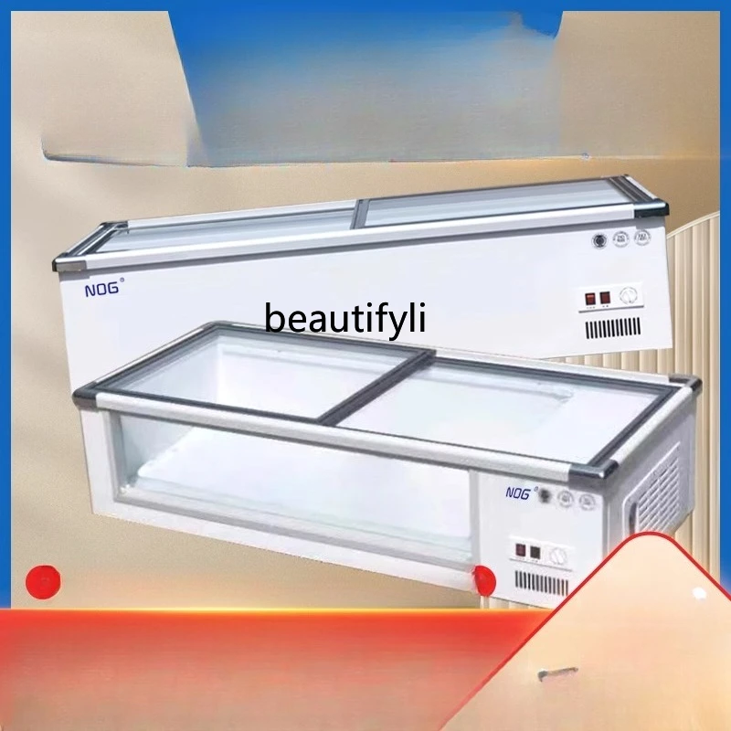 

Street Stall Freezer Mobile Refrigerated Display Cabinet Frozen Fresh-keeping Horizontal Tricycle Street Stall Refrigerator
