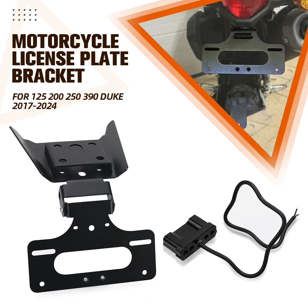 

Motorcycle License Plate Holder Tail Light Bracket Tidy Fender Eliminator For 125 200 250 390 Duke 2017-2020 2021 2022 2023 2024